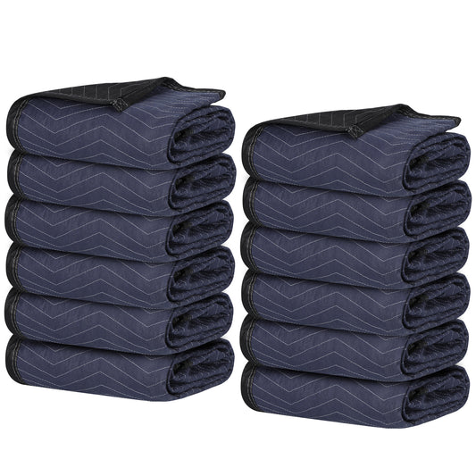 12 Pack LightweightMoving Blankets (80" x 72")