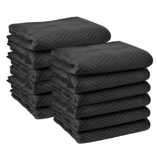 12 Pack Heavy-Duty Moving Blankets (80” x 72”)