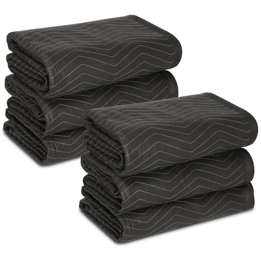 6 Pack Heavy-Duty Moving Blankets (80” x 72”)